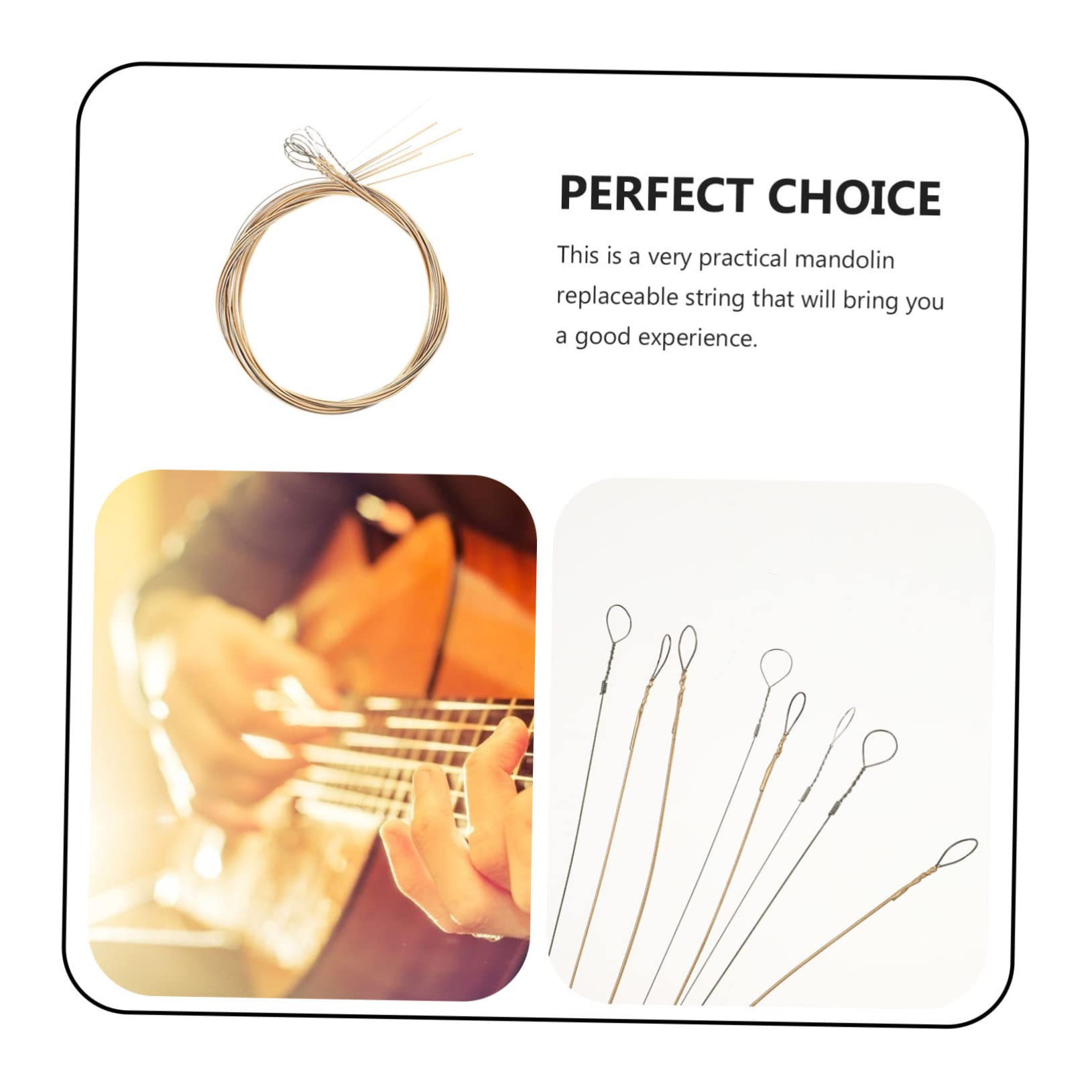 SUPVOX Mandolin Strings Kit 8 Pcs Replacement Strings for Mandolin Accessories