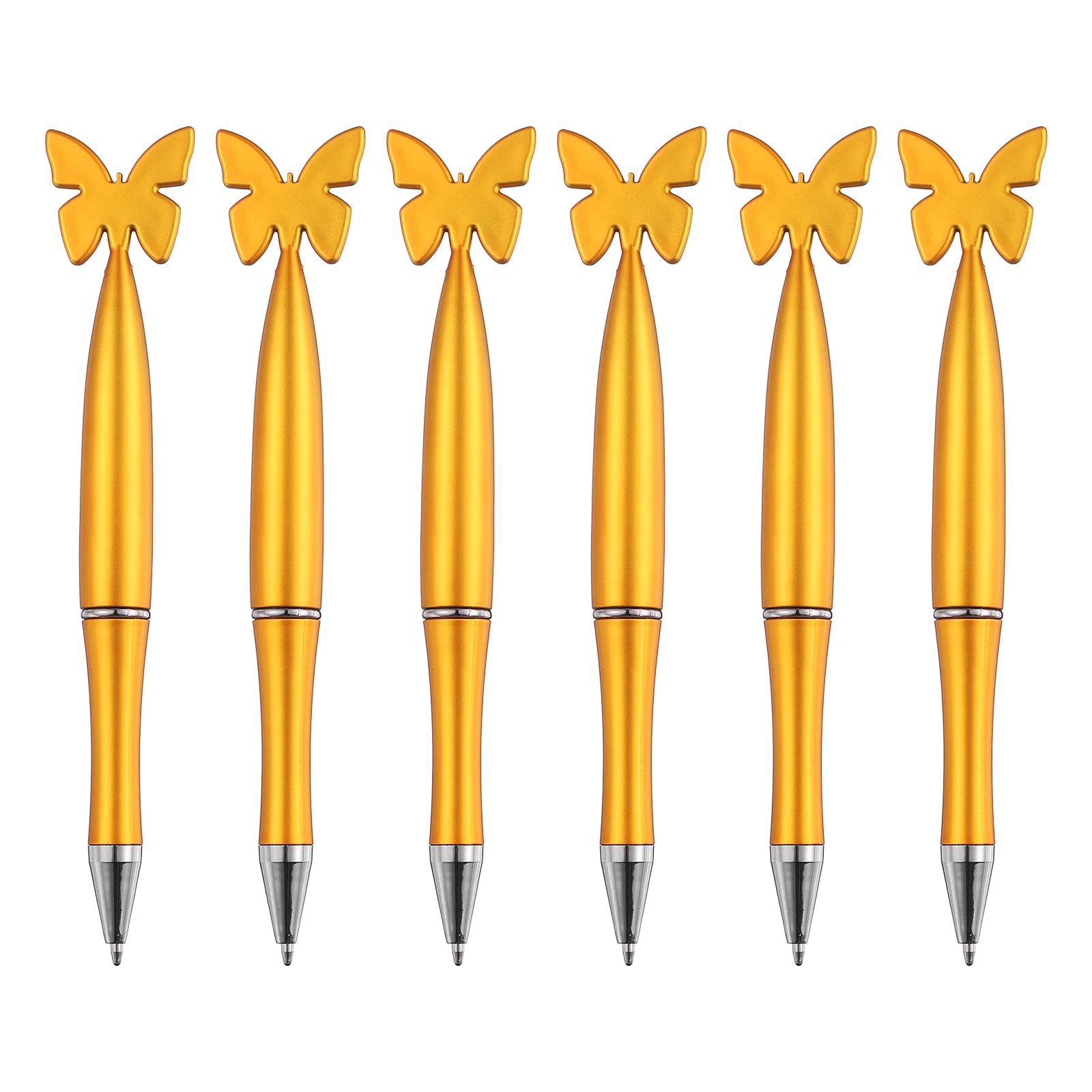 PATIKIL 6 Pcs Butterfly Ballpoint Pens, 1.0mm Tip Cute Twist Writing Pens Black Ink for Home Office Writing Supplies Valentine's Christmas Wedding Party Gifts, Orange