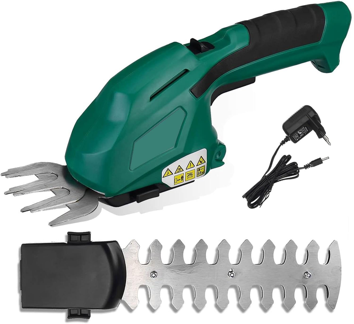 Cordless Electric Shrub Shears, 7.2 V Cordless Grass Shears & Handheld Hedge Trimmer, with 2 Blades, for Yard/Garden/Lawn