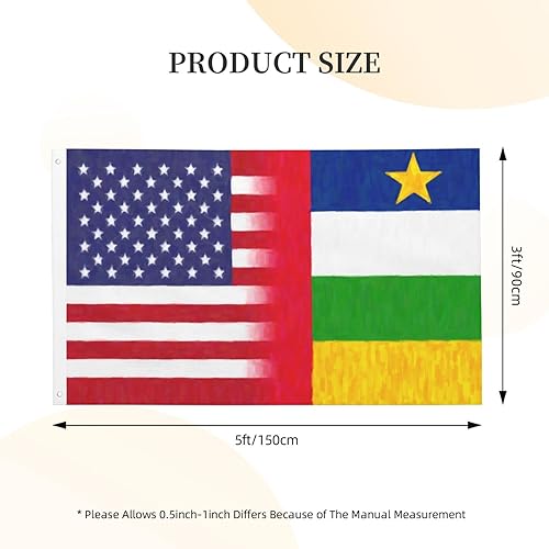 Miniatura 3 de Central African Republic America Flag Oil Painted 3X5 Ft Flag Double Sided Decor Banner Garden Flag for Outside Room Indoor