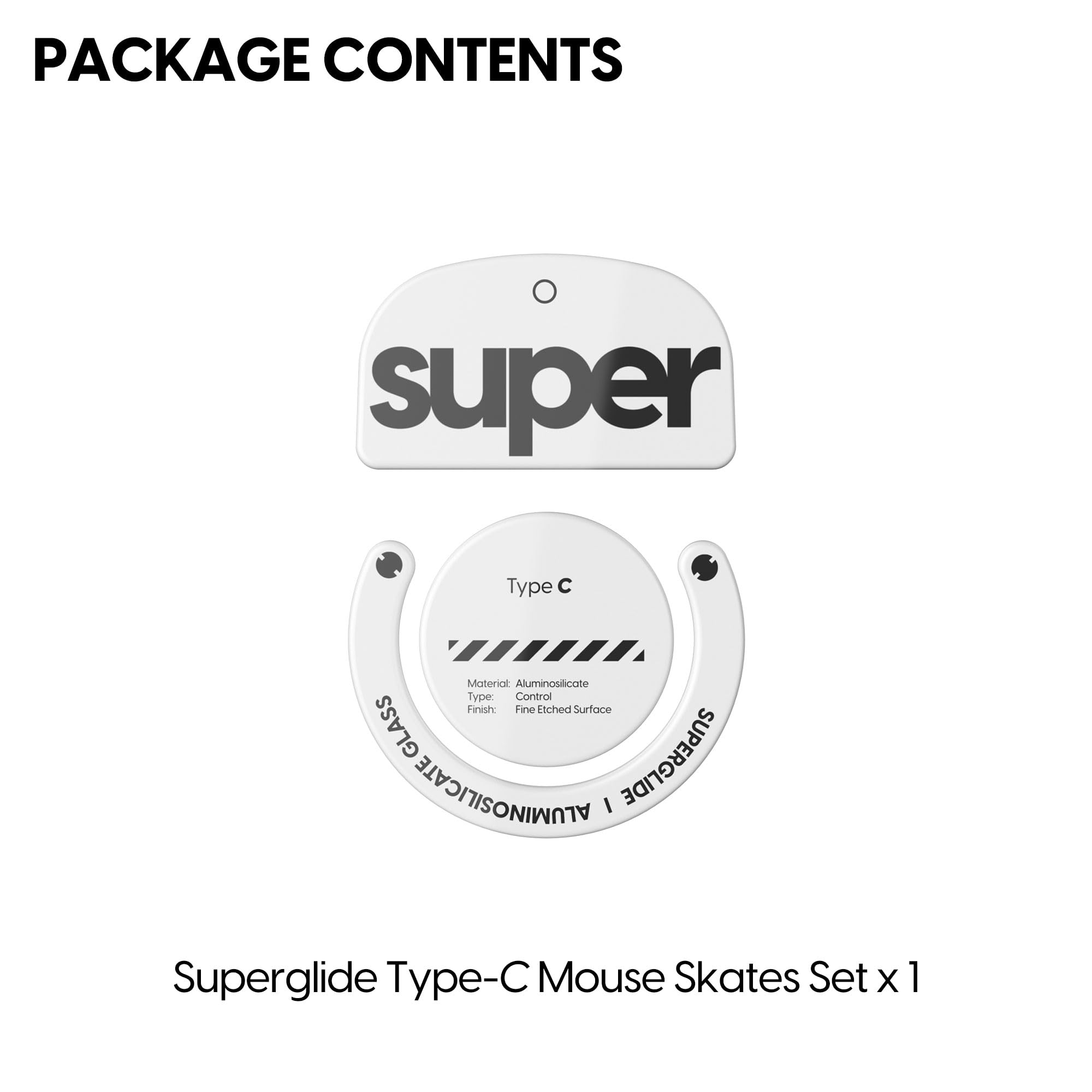 Superglide2 - Piedini per mouse con superficie controllabile, veloci e lisci, realizzati con vetro ultra resistente, suola liscia e resistente per Logitech G Pro X Superlight [bianco]