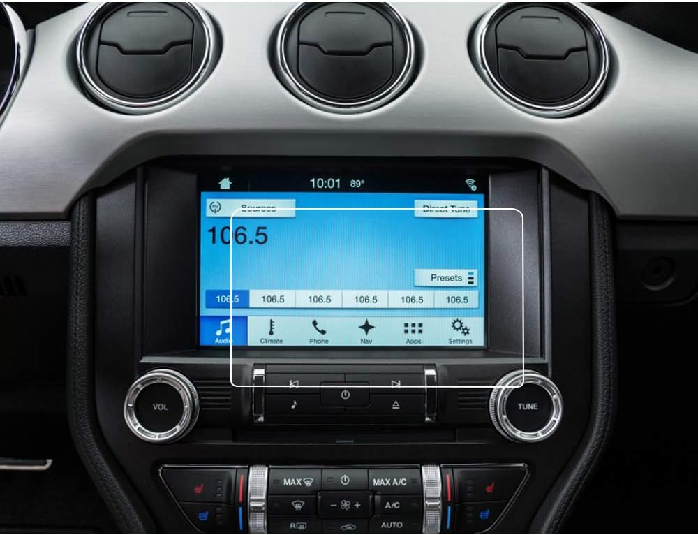 for Ford Mustang Screen Protector, 8 Inch Tempered Glass Protective Film for Ford Mustang ECOBOOST GT Fastback Bullitt Shelby GT350 GT350R Screen Protector 2019 2017 2018 2016 2015