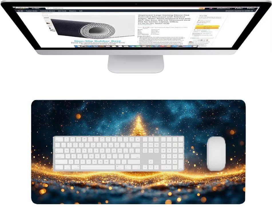Desk mat avec bords cousus et base en caoutchouc ciel étoilé