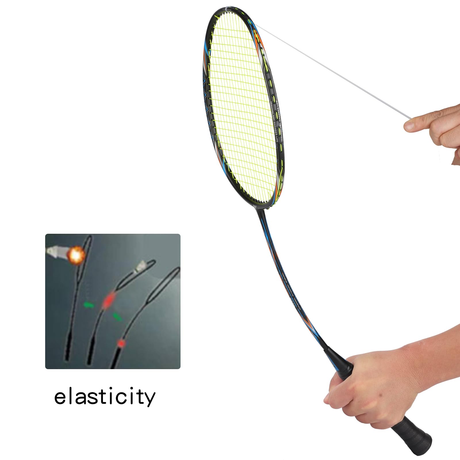 YPyroblaze Graphite Badminton Racket Set - 4 Pre-Strung 6U Super Lightweight Racquets with Overgrips, 2 Durable Bags & Tapes | Graphite Frame & Shaft for Professional Outdoor & Gym Play (Almond)