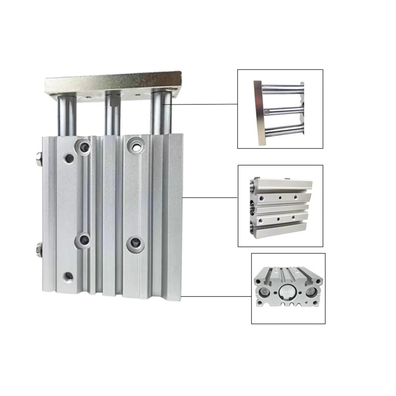 Cilindro pneumatico compatto alesato 10-175 con cilindro stelo guidato MGPM16-10 MGPM16-20 MGPM16-30,Multi-dimensione(MGPM16X100)