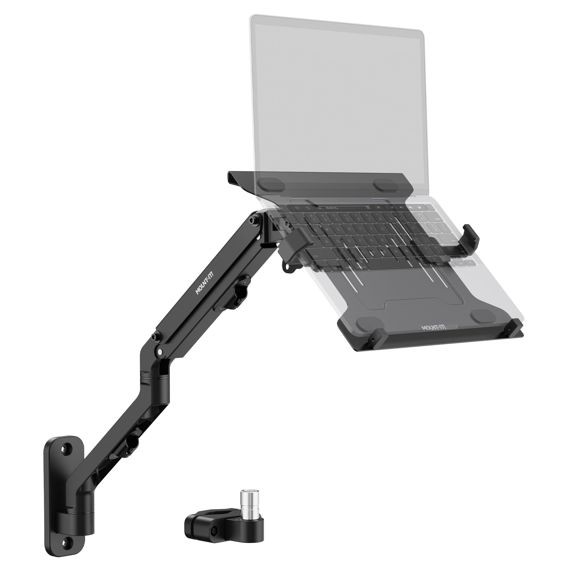 Mount-It! Ergonomic Laptop Arm for Wall or Pole Mounting, Full Motion Adjustments, Versatile Design, Easy Installation