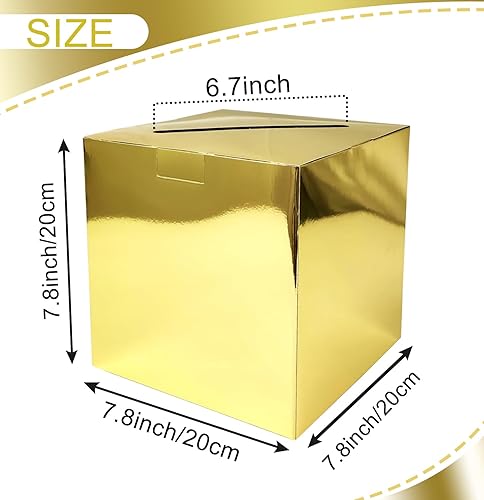 Miniatura 2 de SietDESEO Caja de tarjeta dorada para boda, caja de rifa, caja de tarjetas de regalo para fiesta de cumpleaños, boda, baby shower, despedida de