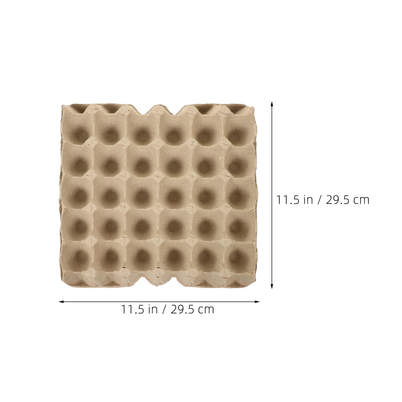Contenitori per Uova in Polpa di Cartone Beige Impilabili Capacità 30 Uova, 12 Pezzi, Design Stabile per Negozi di Alimentari e Portauova