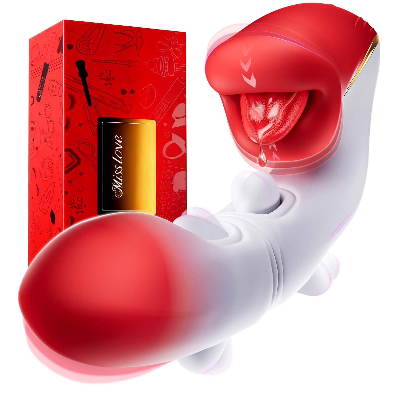 Vibrator Dildo Women Sex Toys - Adult Toys G Spot Vibrator with 10 Dual Flapping Vibration 10 Licking