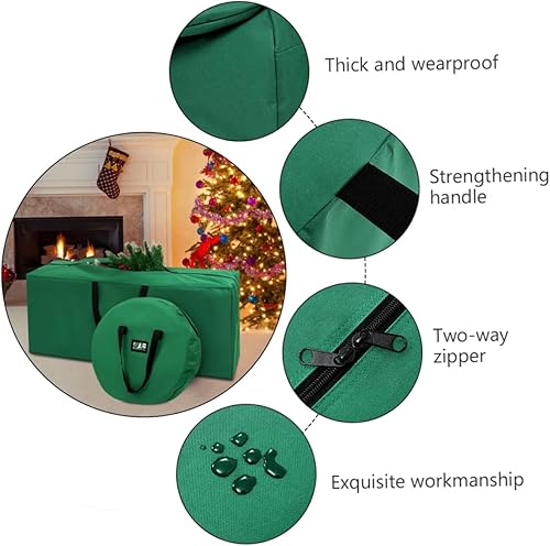 Miniatura 7 de Exquisita bolsa de almacenamiento para árbol de Navidad y bolsa de almacenamiento para corona, contenedor de almacenamiento resistente de tela