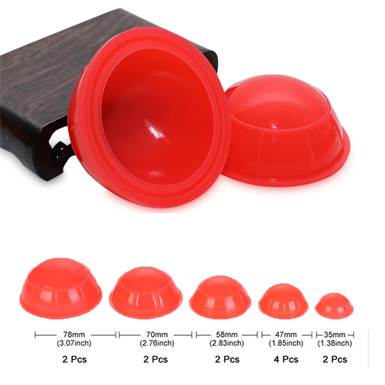 Qixivcom 12-teiliges Schröpfset Vakuum-Schröpftherapie-Set, stärkere Saugkraft für myofasziale Massage, Muskeln, Nerven, Gelenkschmerzlinderung, Gesichtsmassage, Schmerzlinderung, Muskelentspannung,