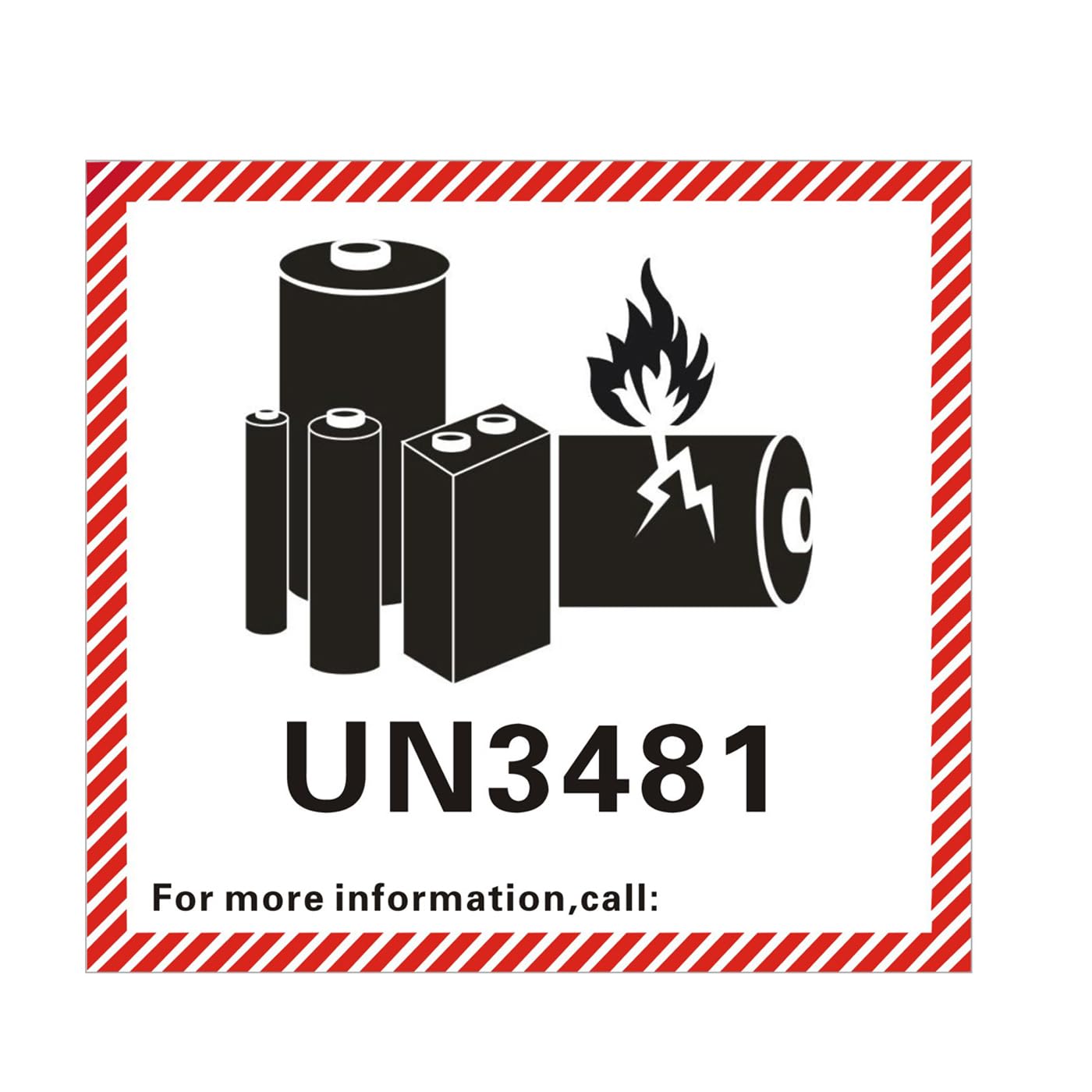 Haobase Un3481 50 Pcs Lithium Ion Battery Transport Caution Warning Labels 110X120 Mm Hazard Adhesive Labels Stickers