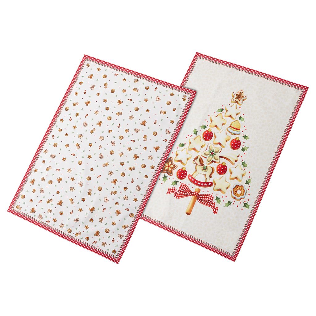 Villeroy & Boch - Set de Trapos de Cocina Winter Bakery Delight, 2 Piezas | Trapos de Cocina Decorativos con Motivos navideños de algodón, 50 x 70 cm