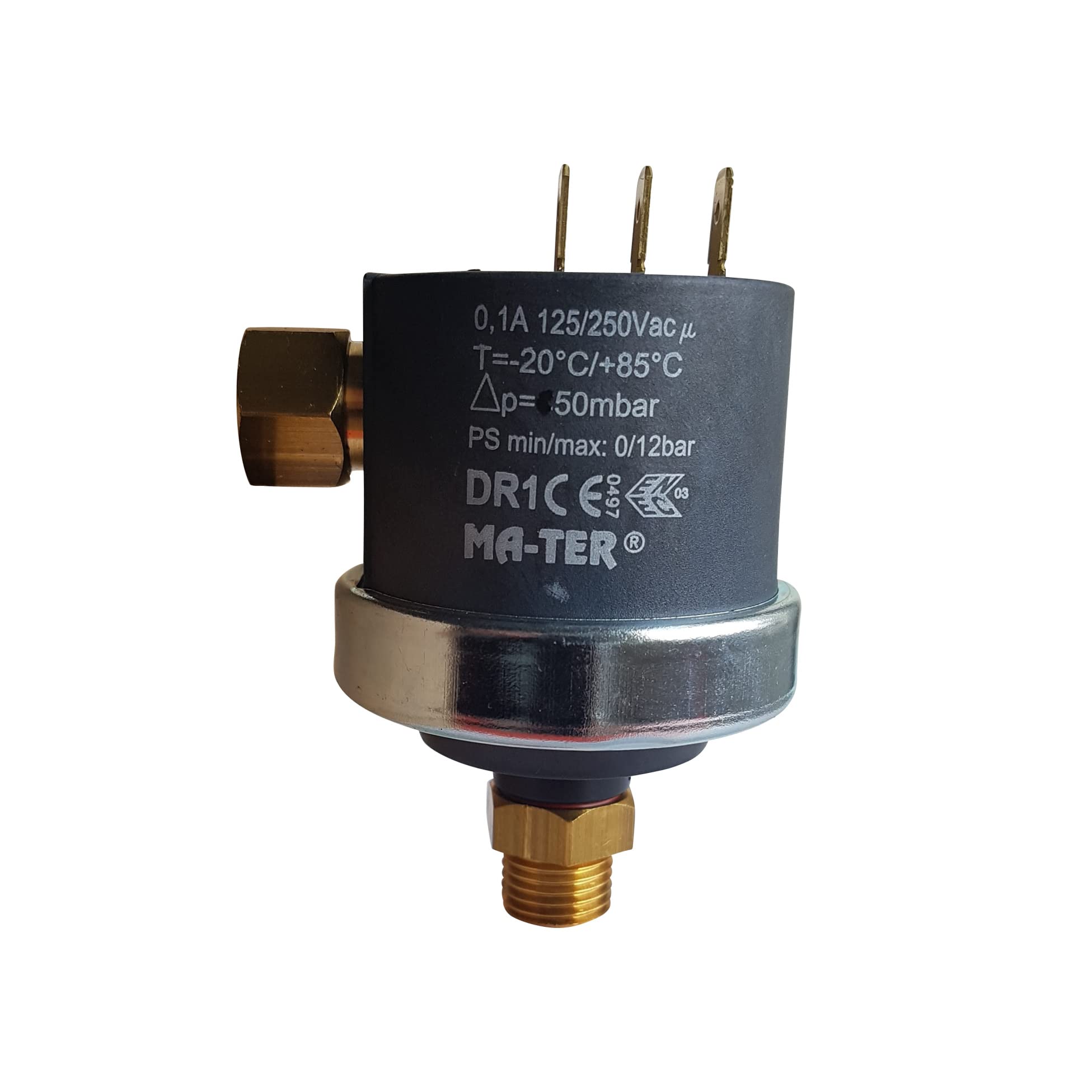 Mater Pressostato differenziale DR1 50mbar 230V filettatura 1/4 di pollice