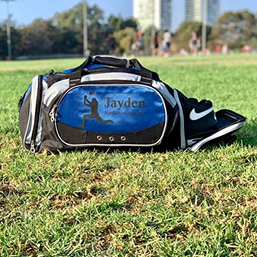 Personalized SportS Duffel Bag With Custom Name & Text - Martial Art Male Blue3