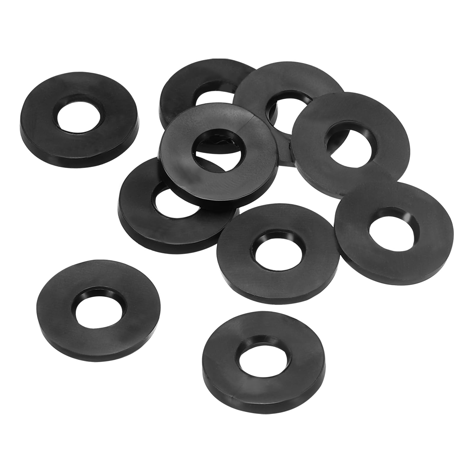 PATIKIL M6 Rubber Flat Washer, 10 Pack 6mm ID 14mm OD 2.5mm Thick Sealing Spacer Gasket Ring for Faucet Pipe Water Hose Fastener Bolt, Black