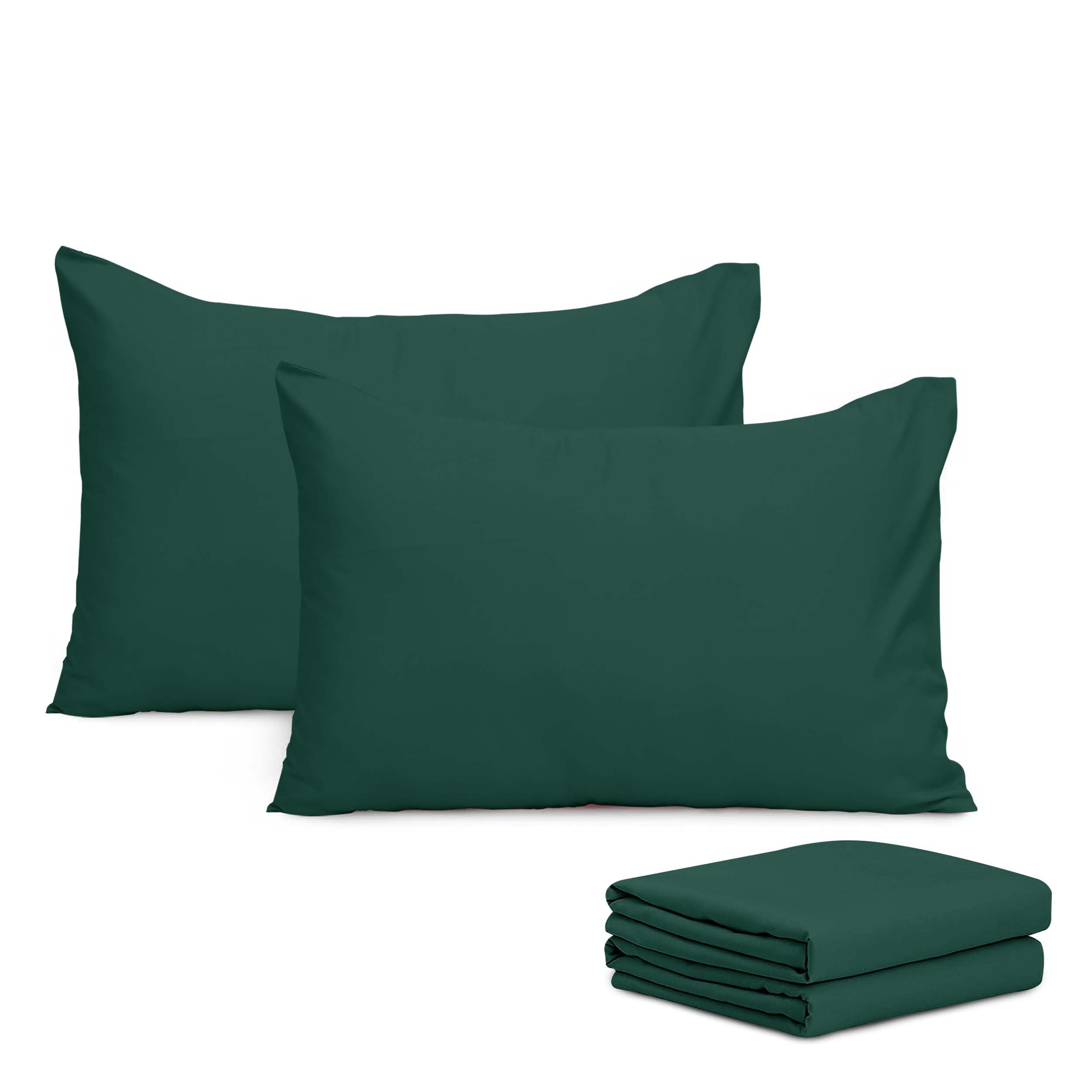 Imperial Rooms Pillow Cases 4 Pack Super Soft Easy Care Fade Resistant Hypoallergenic Brushed Microfibre Pillow Covers (Emerald, Pillowcases 4 Pcs)