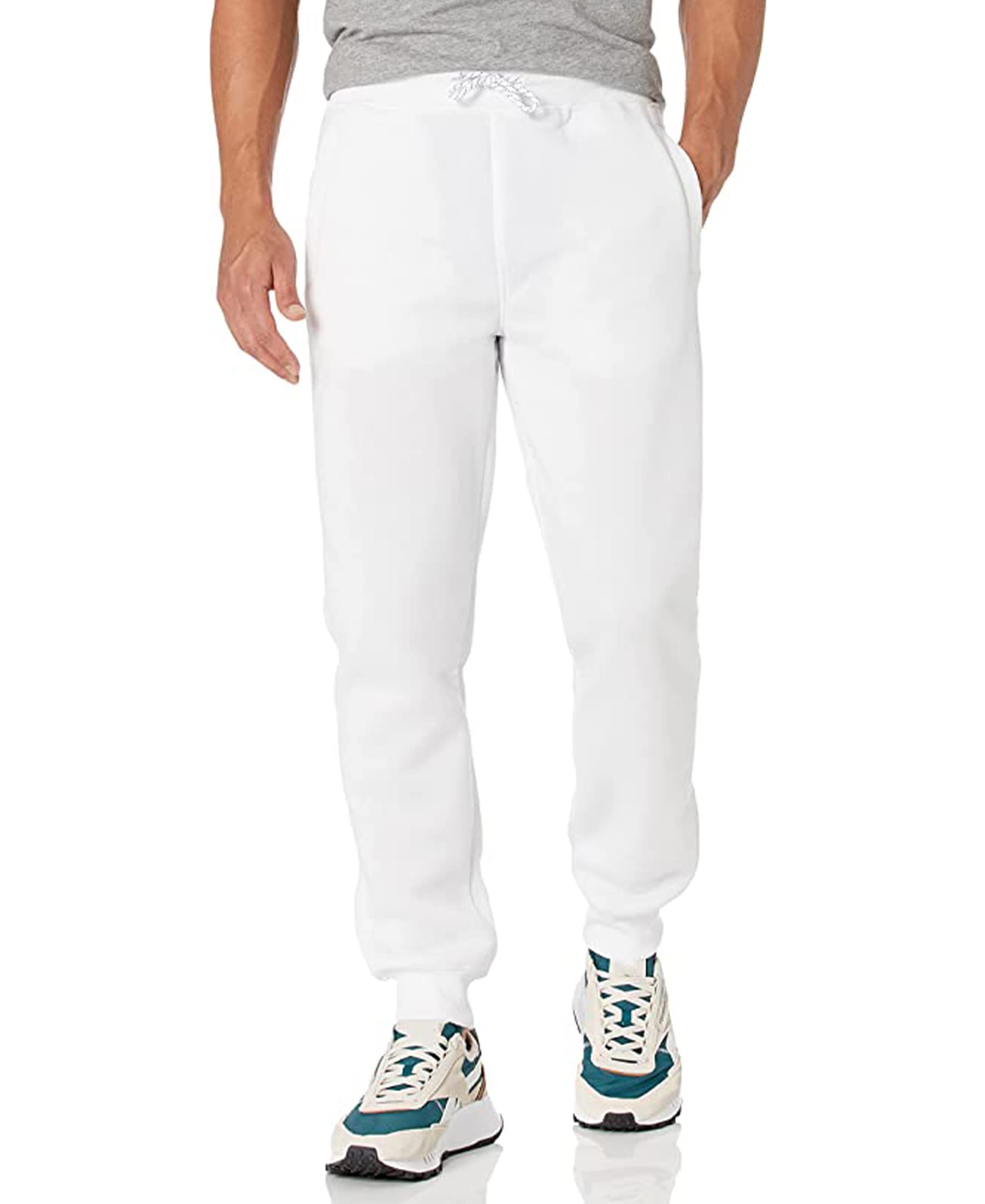 WT02 Mens Active Basic Fleece Joggers Relaxed and Comfortable Sweatpants