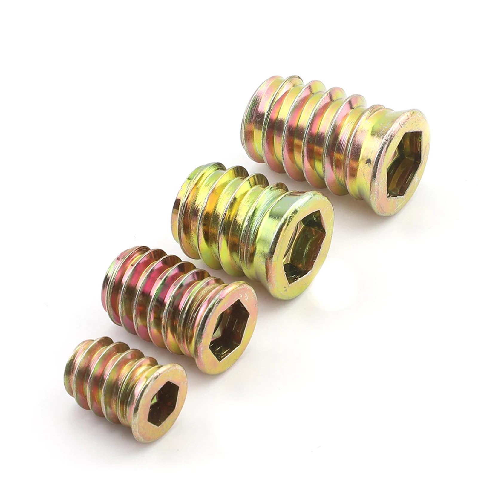 Boccola Filettata MAGT Inserti Filettati Dadi Esagonali, 20 Pezzi In Acciaio Al Carbonio Zincato Per Mobili Legno (M10*25 Mm Bulloni In Acciaio