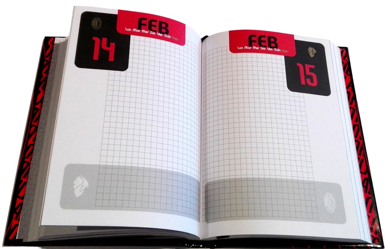 FCP Agenda compatibile con diario scuola Milan 2026/2027 Agenda 12 Mesi + omaggio portachiave fischietto e penna glitterata