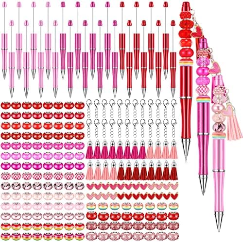 12Pcs Beadable Ballpoint Pens Plastic Xmas Bead Pen Ballpoint Pens Black Ink Ball Pen For Kids Students - 21
