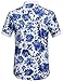 Hawaiian Shirt for Men, Beach Shirts for Men, Tropical Shirts Short Sleeve Floral Casual Button Down (X-Large, Blue (068))