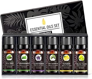 Top 6 Essential Oils 10ML Set 100% Natural Essential Oils Kit for Diffusers, Aromatherapy, Humidifiers, Massage,Tea Tree, ...