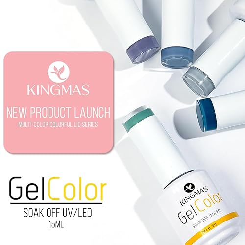 Miniatura 2 de KINGMAS Esmalte de uñas de gel rosa, 1 unidad de 0.5 fl oz (0.5 fl oz) para remojar arte de uñas, salón de manicura, lámpara de uñas de gel,