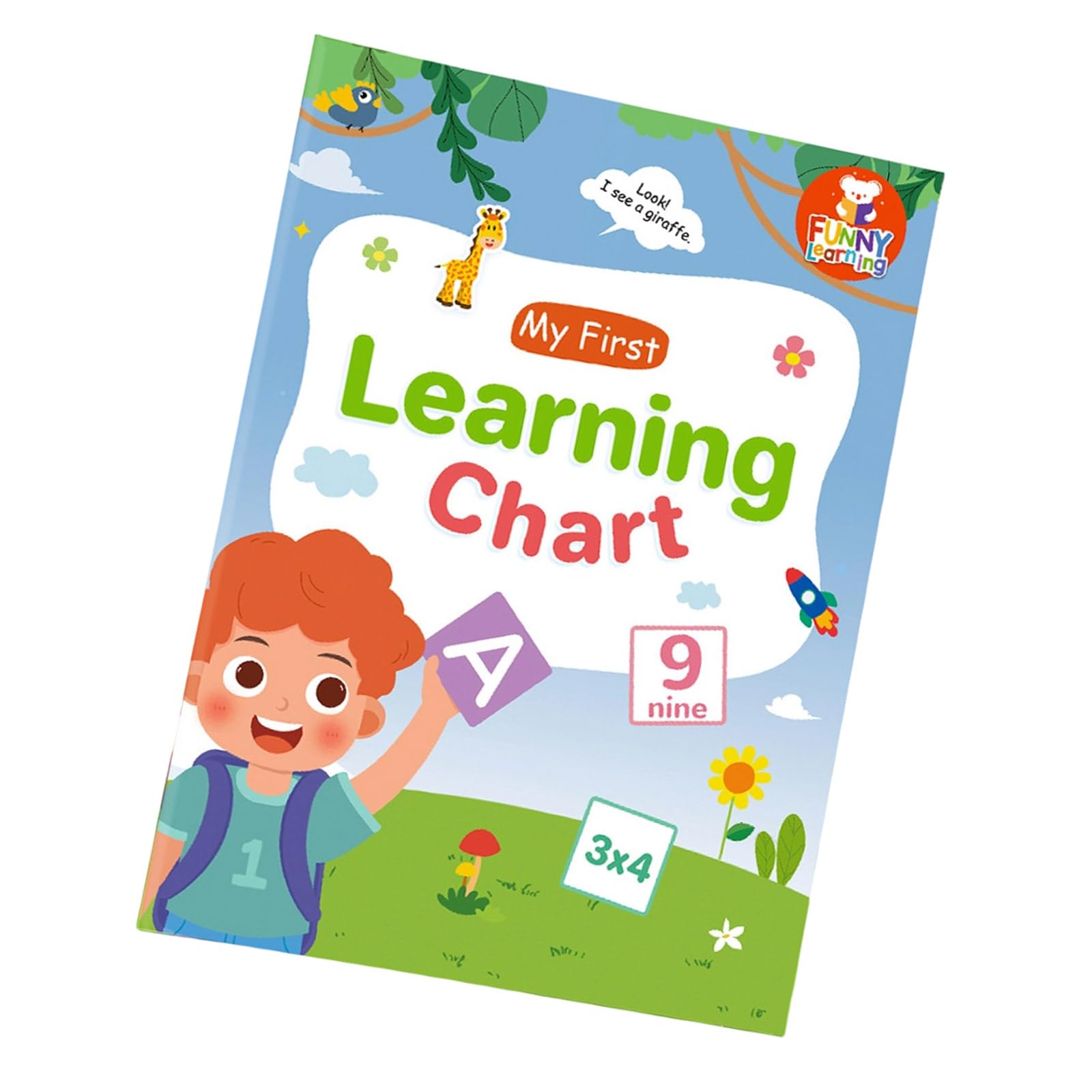 Xjdzineq 2. Kids Language Development Poster 28.7x21cm Interactive English Words Chart for Early Learners Homeschooling Tool Thematic Vocabulary Chart for Children
