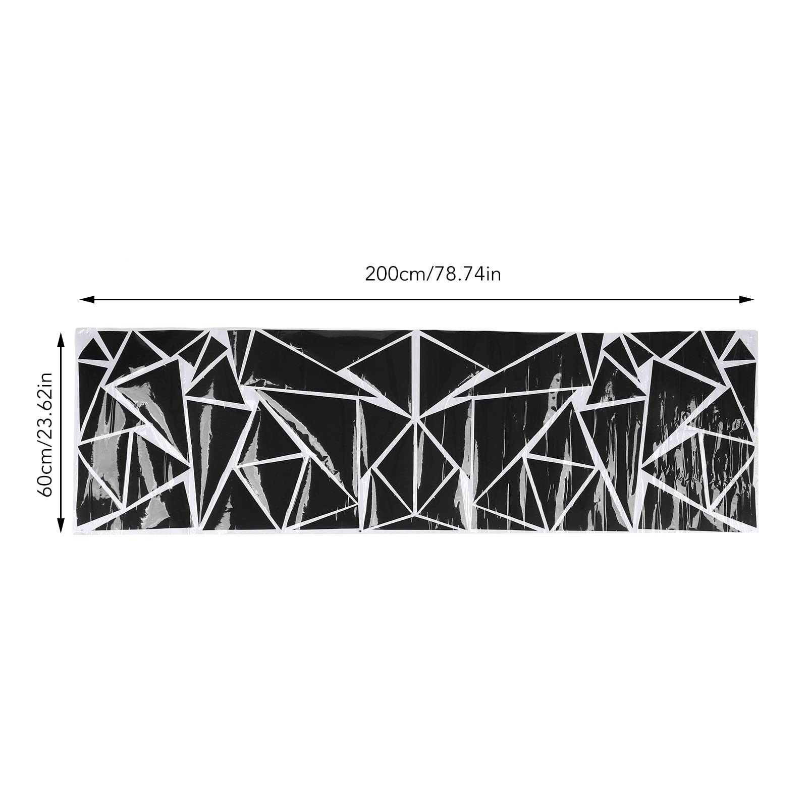 Akozon Unique Triangles Car Decoration Sticker Universal DIY Body Sticker Long Stripe for SUV Truck Door Sports Racing Decals Decorative 2M60CM 12 Day Delivered Graphics (Schwarz)