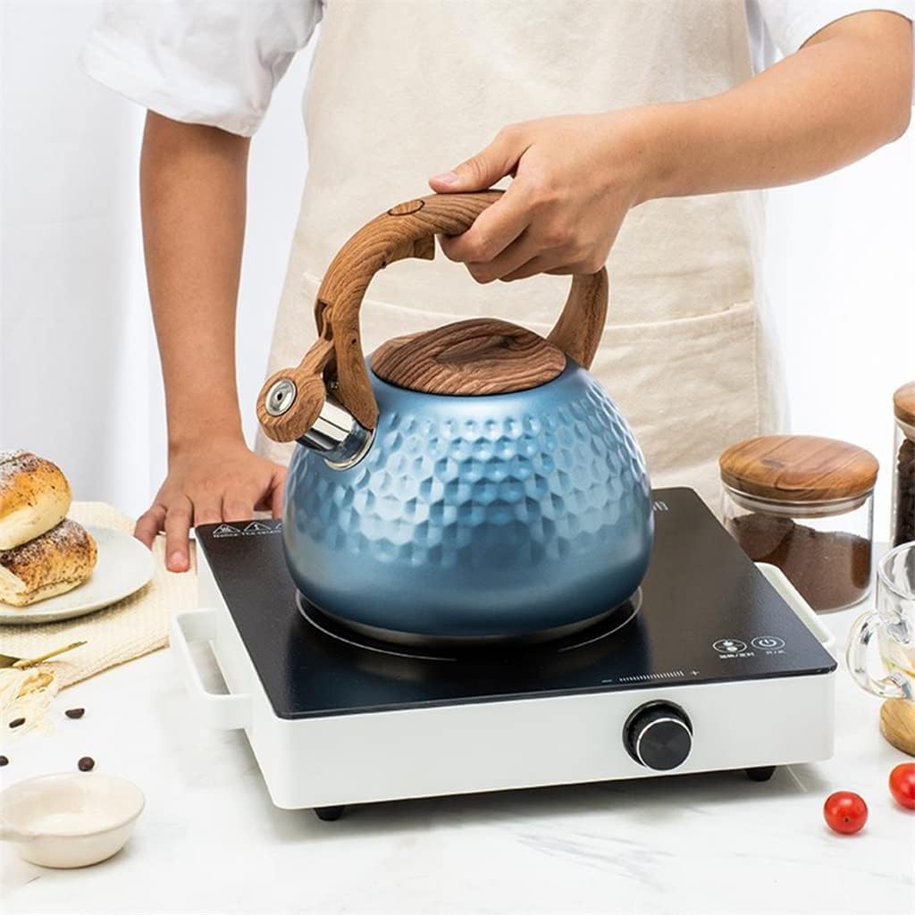 Tetera Hervidor De Agua Hervidor de té silbante 2,8 l, Tetera con Silbato Acero Inoxidable, para Estufa, para Cocina inducción Gas Teteras para Te