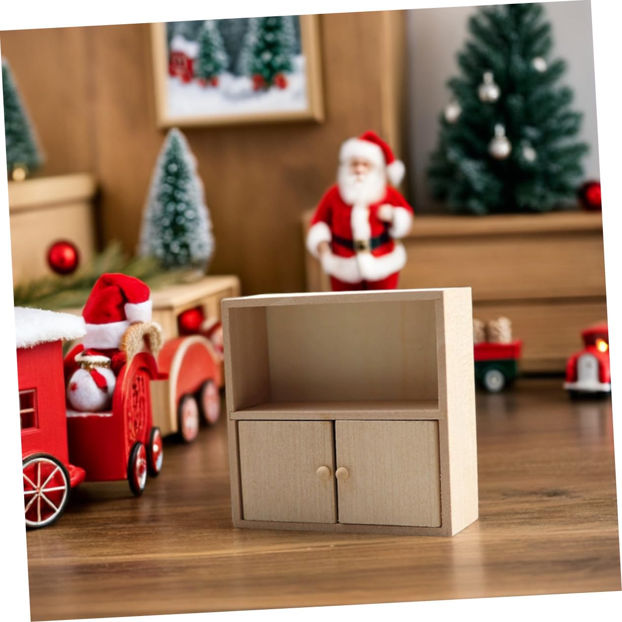 Estantería de Casa de Muñecas de Madera Beige 4 Piezas