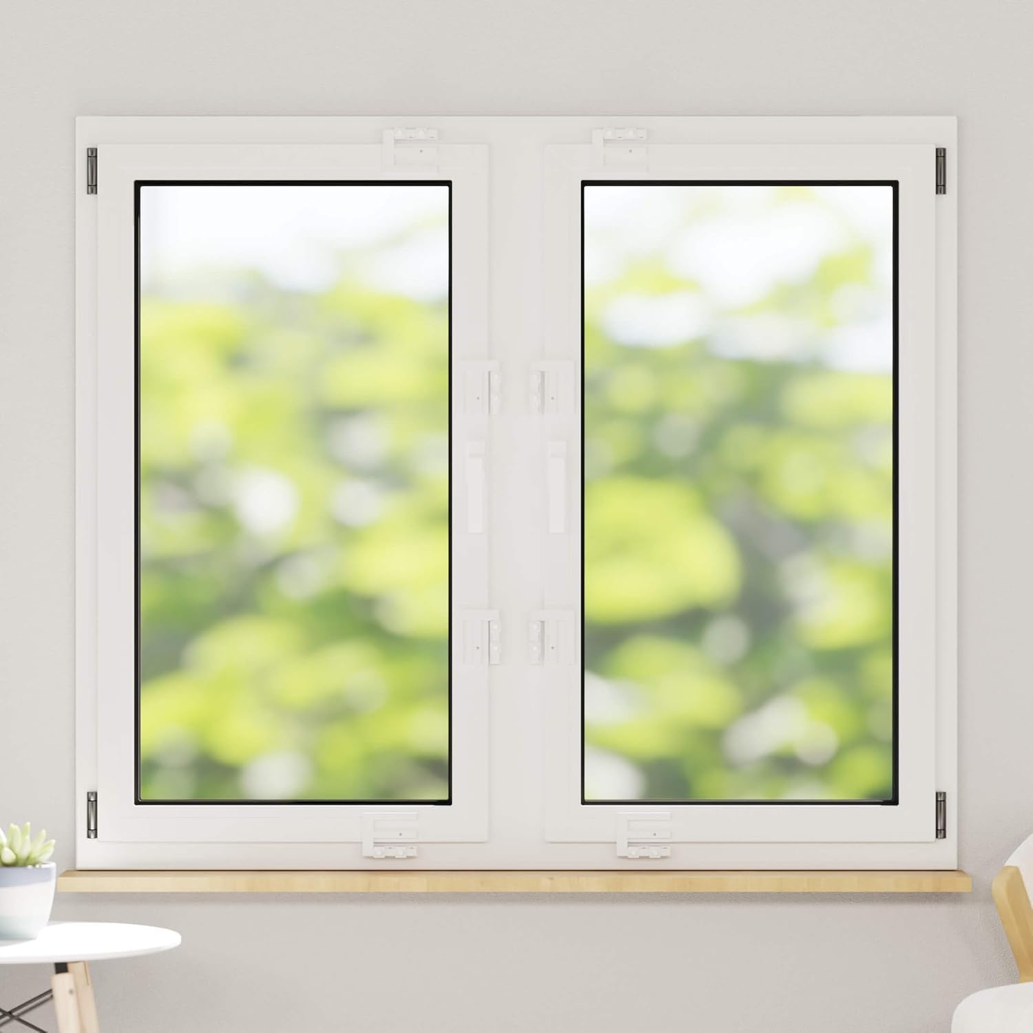 Scheffinger EM3 Riegel Fenster-Sicherung Fensterriegel | Schutz gegen Aufhebeln von Fenstern und Türen | Einbruchschutz | einfache Montage | Stahl | weiß