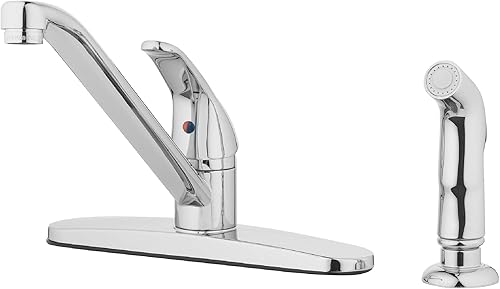 Aqua Vista 22-K81WS-CH-AV Kitchen Sink Faucet with Side Spray, Polished Chrome Single Handle
