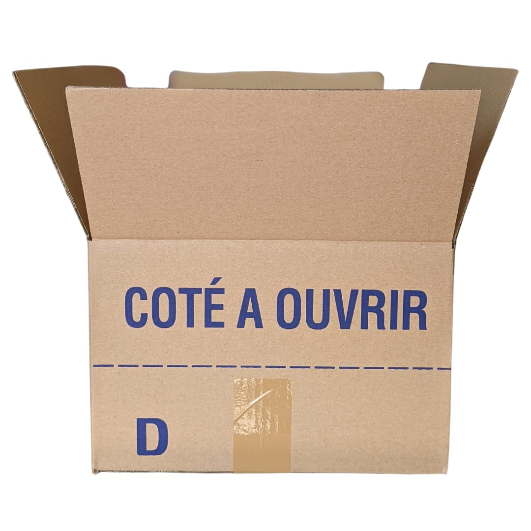 Lote de cajas de cartón para envíos o mudanzas, 40 x 30 x 20 cm, fabricado en Francia, color marrón
