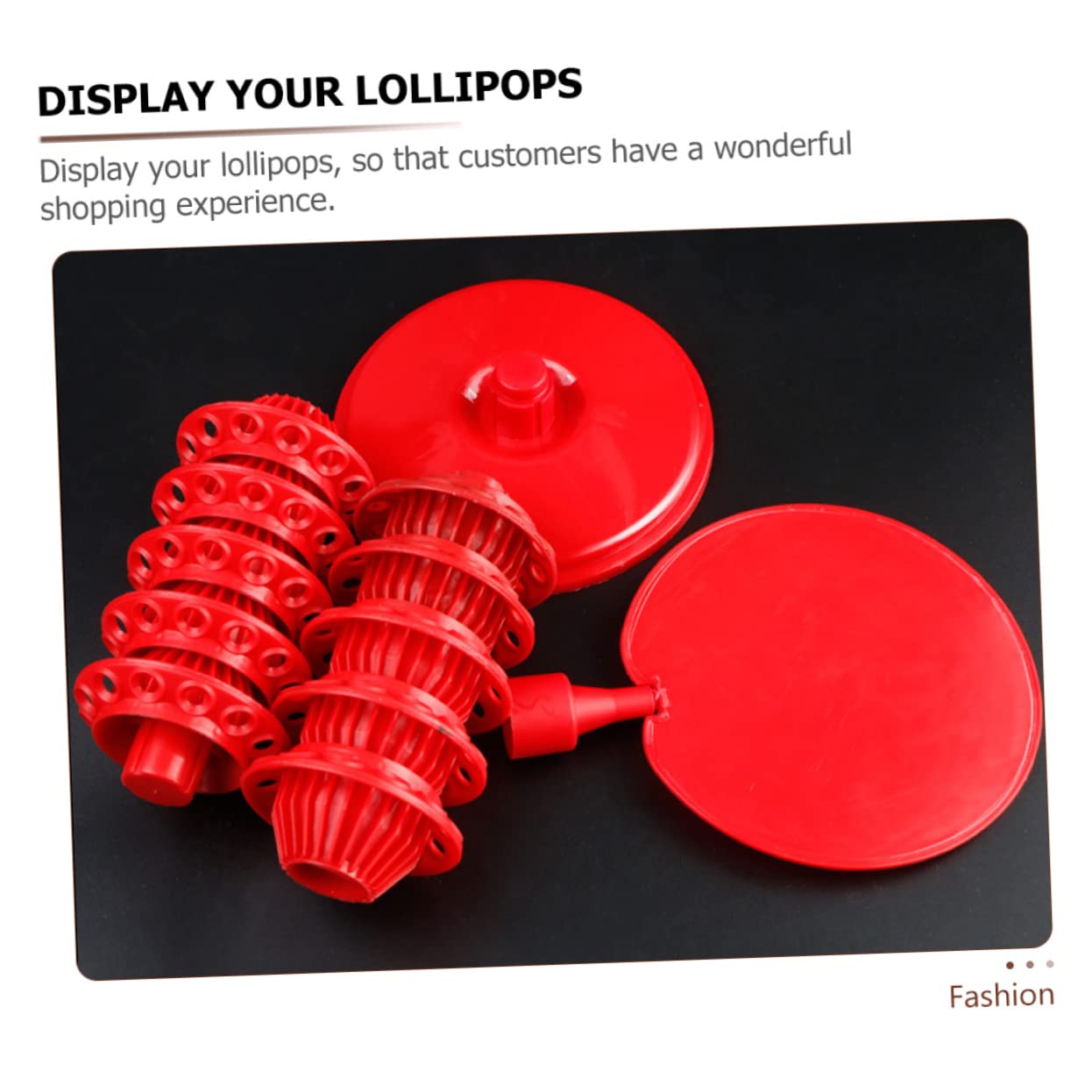 Expositor de Mesa para Piruletas Ajustable, 2 Piezas, Plástico Rojo