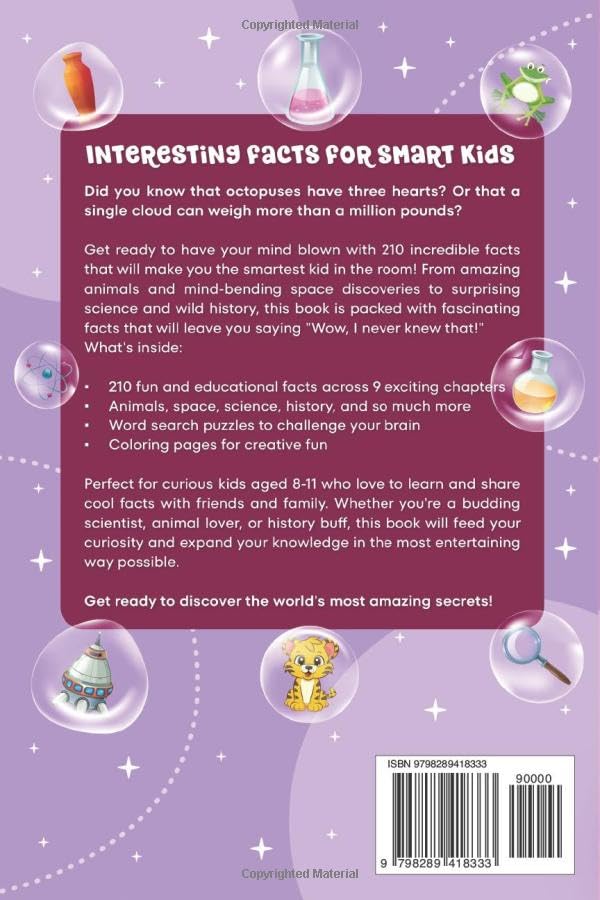 Interesting Facts for Smart Kids: 210 Incredible Facts with Word Searches & Coloring Pages for Curious Kids Ages 8–11 image 3