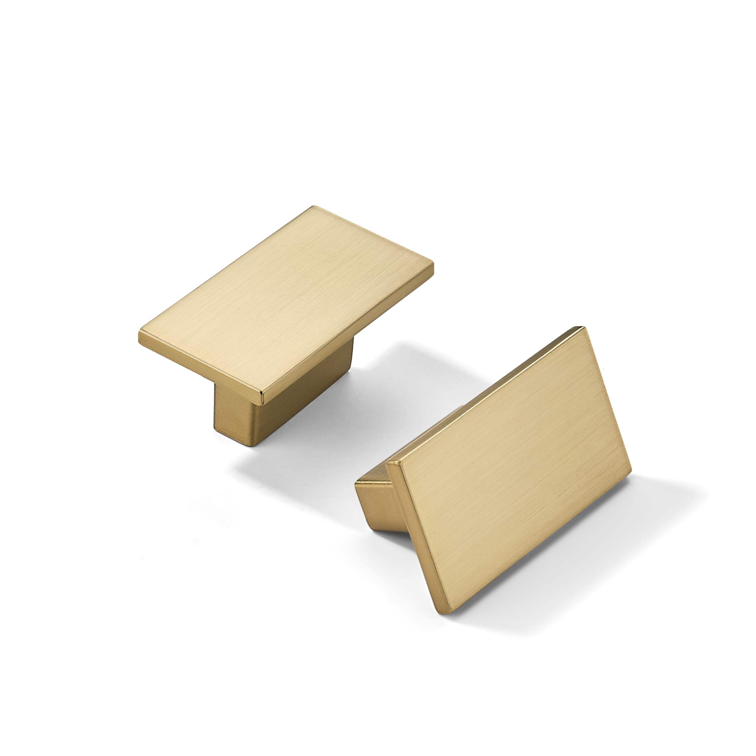 AMZ - 170025 Square Knob, Brushed Brass, KNOB, 10 Pack