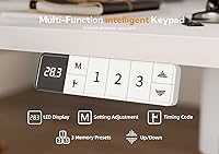 Vista 6 de Claiks Standing Desk with Drawers, 48x24 Inch Electric Stand Up Desk, White Adjustable Height Sit Stand Computer Workstation, White Blanco