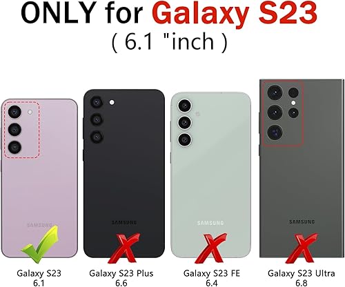 Miniatura 2 de ZZXX Funda tipo cartera para Samsung Galaxy S23 con bloqueo RFID, soporte de ranura para tarjetas, funda protectora de cuero magnético fuerte para