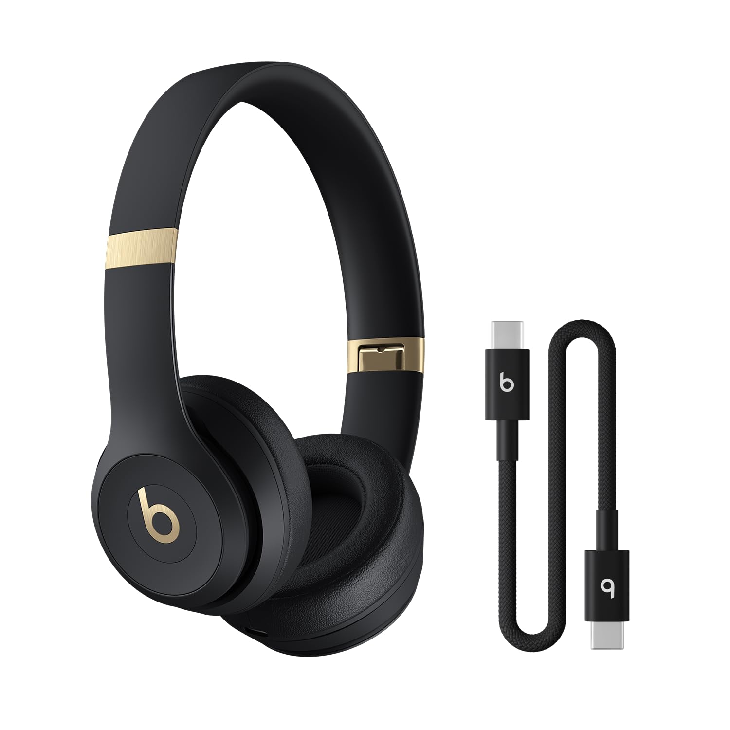 Beats Solo 4 - Wireless Bluetooth On-Ear Headphones with USB-C Charging Cable (20 cm) - Jet Black