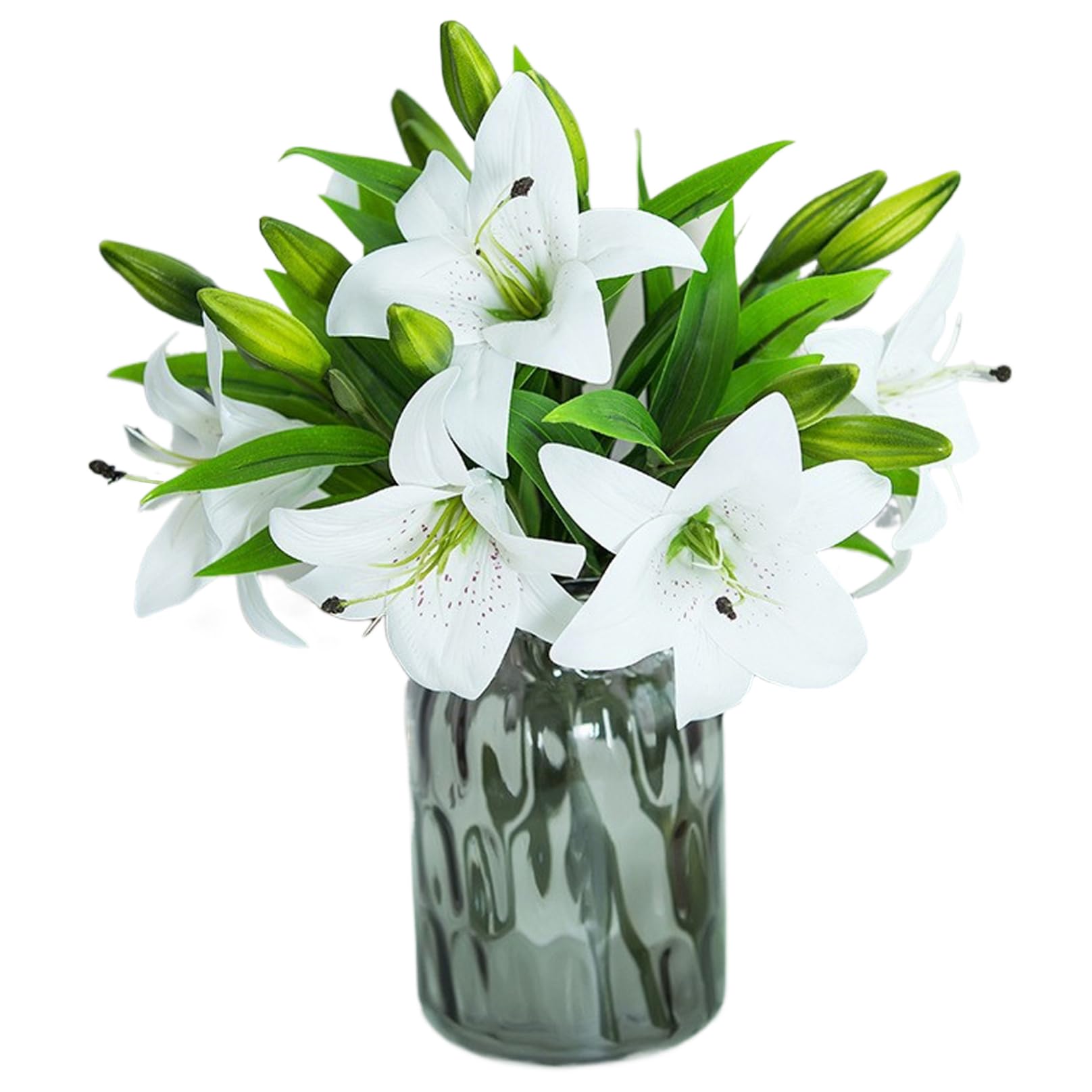 Hotainoys 9Pcs Artificial Lily Flowers, 14.6'' Easter Lily Flowers for Easter, Lifelike Lilies White Spring for Wedding Table Centerpiece Party Decor Lilies