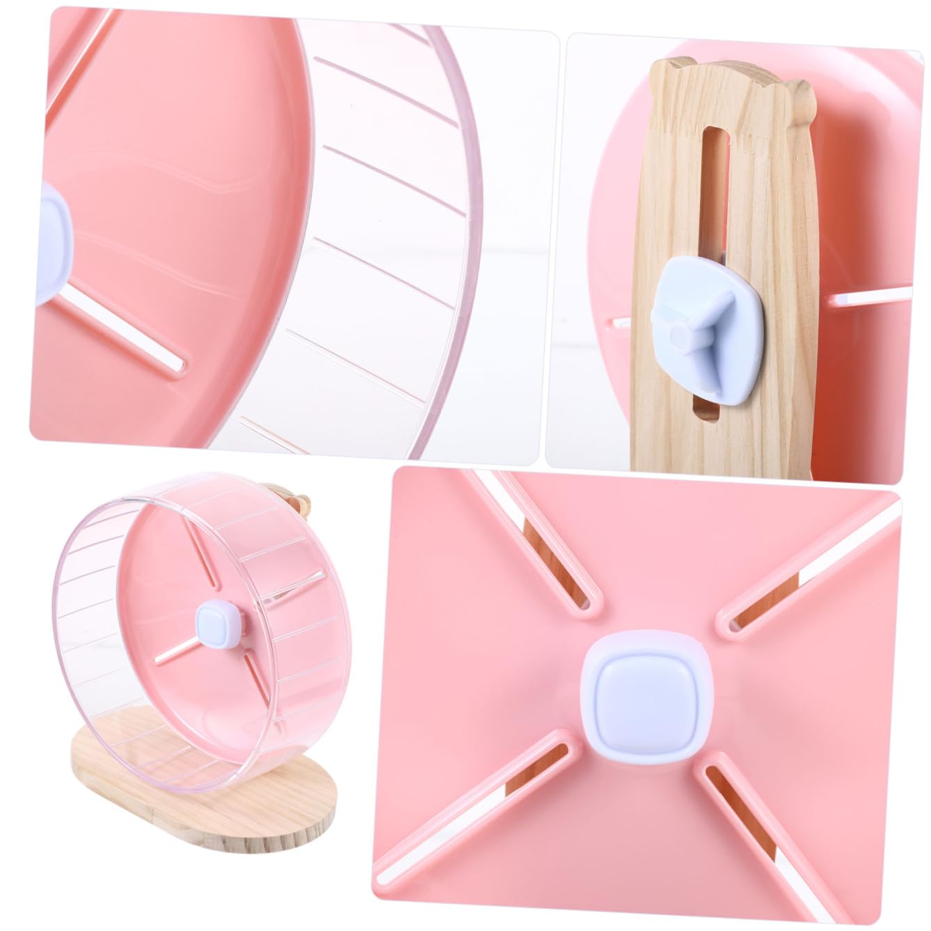 Geräuschloses 20cm Durchmesser Hamsterrad aus Abs und Holz mit Ergonomischem Design für Hamster und Goldhamster als Kleintierkäfig Zubehör
