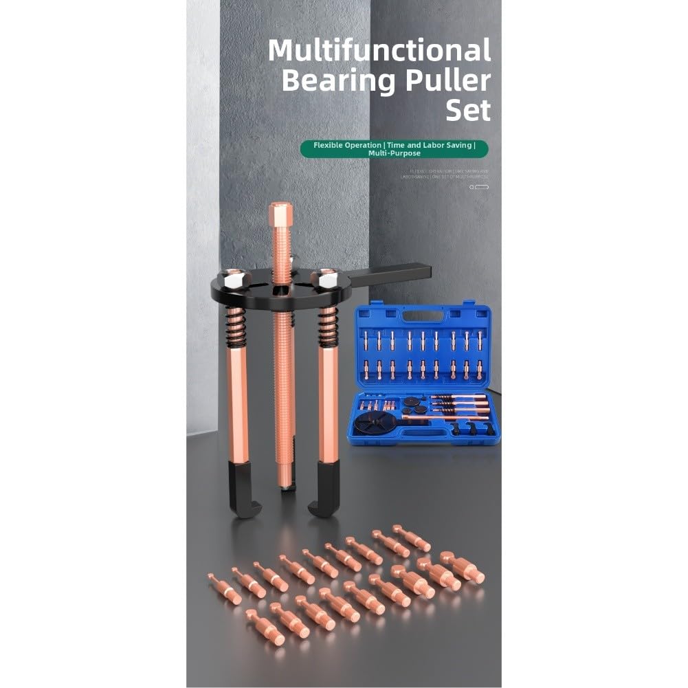 EasyByMall Kit separatore estrattore cuscinetto interno 33 in 1 con 6 manicotti, costruzione in acciaio rosso e Cr-V per cuscinetti 6005-6310