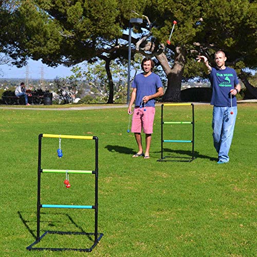Qtimal Ladder Toss Game Replacement Ladder Balls, 3 Colors Tournament Quality Bolos Bolas with Real Golf Balls (9 Pack)