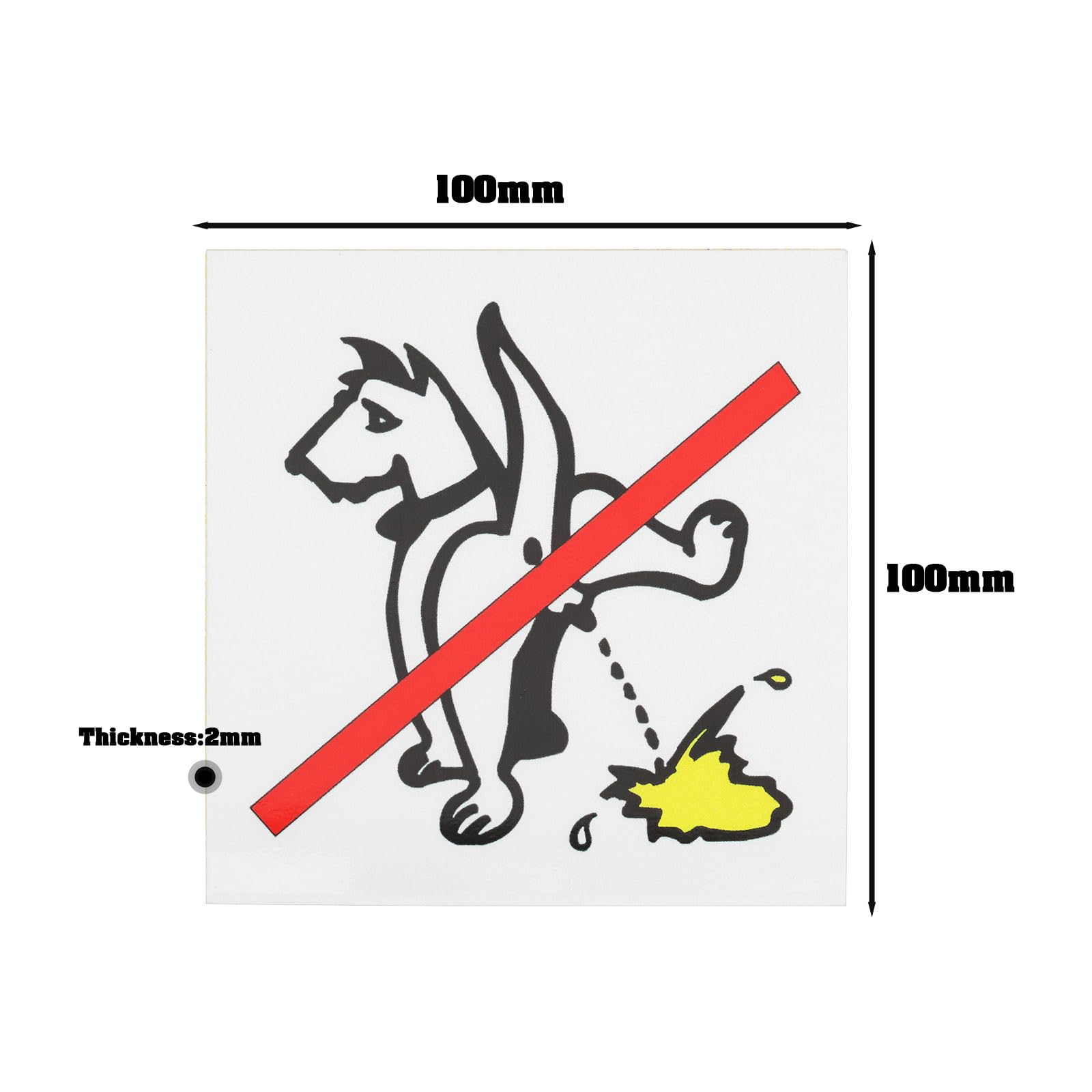 LT Easiyl 5pcs Rigid Plastic Weatherproof Prohibition Peeing Dog Sign Warning Sign Suitable for Garage Fence Wall House 100x100x2mm - Image 4