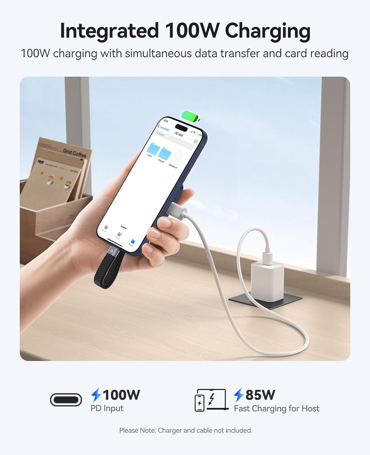 ORICO Ultra-Thin Magnetic SD Card Reader for iPhone 17/16/15 Series/iPad/MacBook, USB C Camera Adapter with SD/TF 3.0 Solt, 100W PD Pass-Through