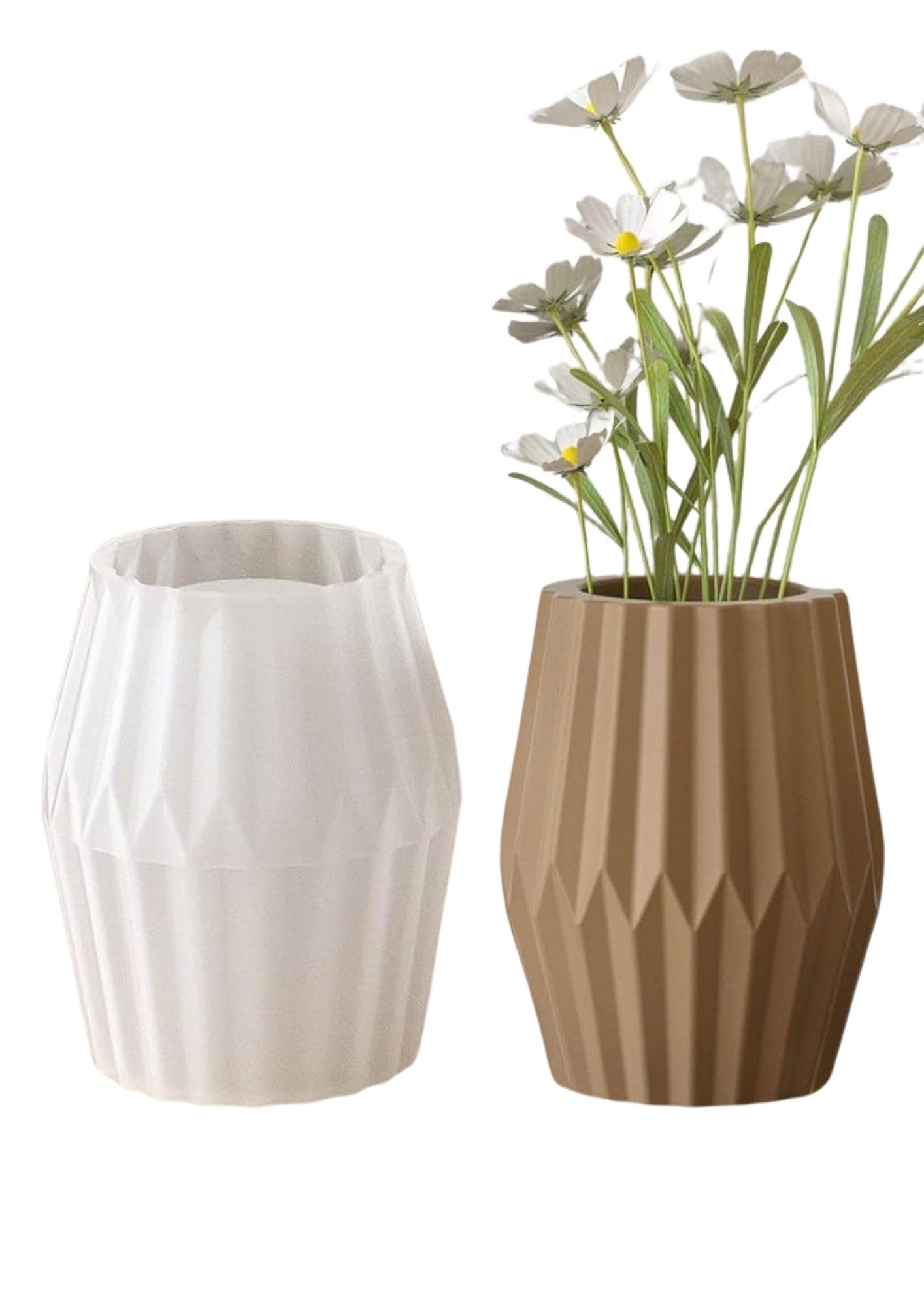 SNOOGG GeoFacet Vase Silicone Mold for Eco Resin, Gypsum, Cement & Epoxy Casting | 10.8cm Paintable RTV Silicone Mould for Decorative Flower Vase, Planter & Home Décor Resin Crafts-image-3