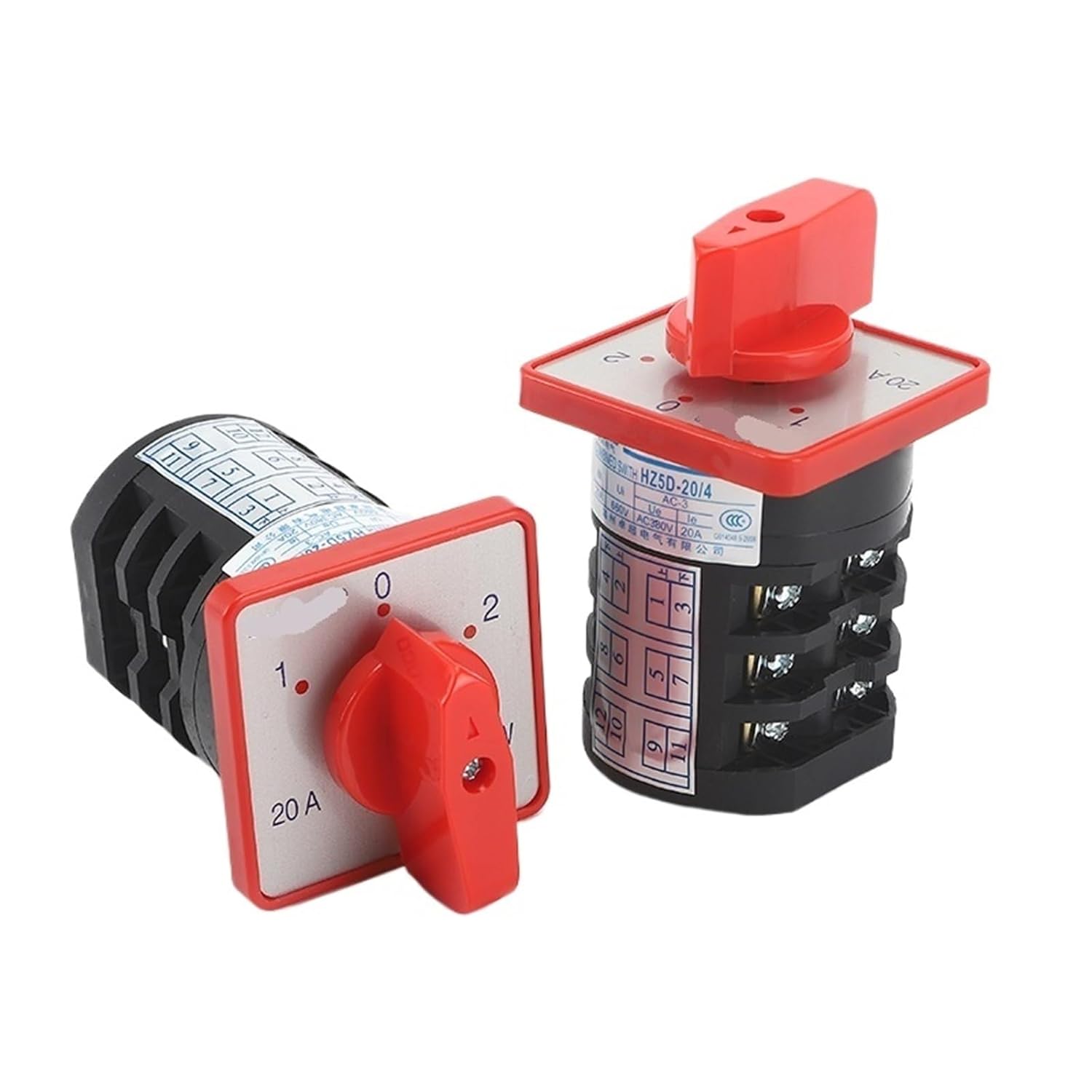 1Pcs HZ5D-20/4 M05 M06 20A 3 Poles 3 Positions Two Voltage Three-Pole Cam Switch Induction Motor Reversible Transfer Switch(20A 4 M06)