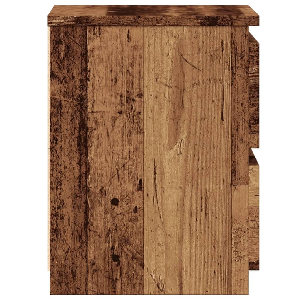 vidaXL Comodini 2 pz Legno Antico 30x30x40 cm in Legno Multistrato